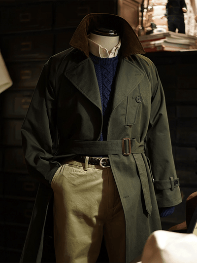 Heren Business Loose Fit Knoopriem Casual Trenchcoat