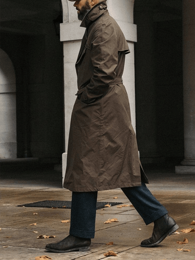 Heren Business Loose Fit Knoopriem Casual Trenchcoat